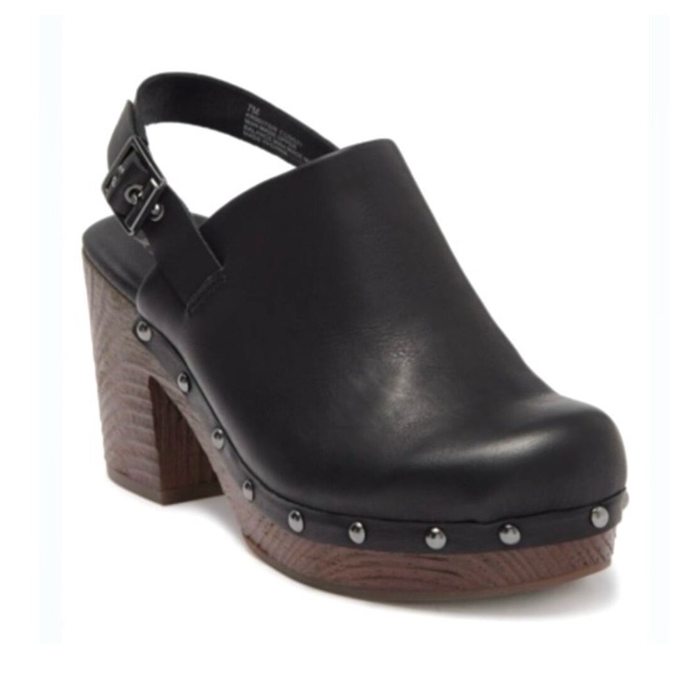 Kork-Ease Korks New Slingback Heel Clogs Black Studded Size 9 Vegan Leather - Picture 3 of 14